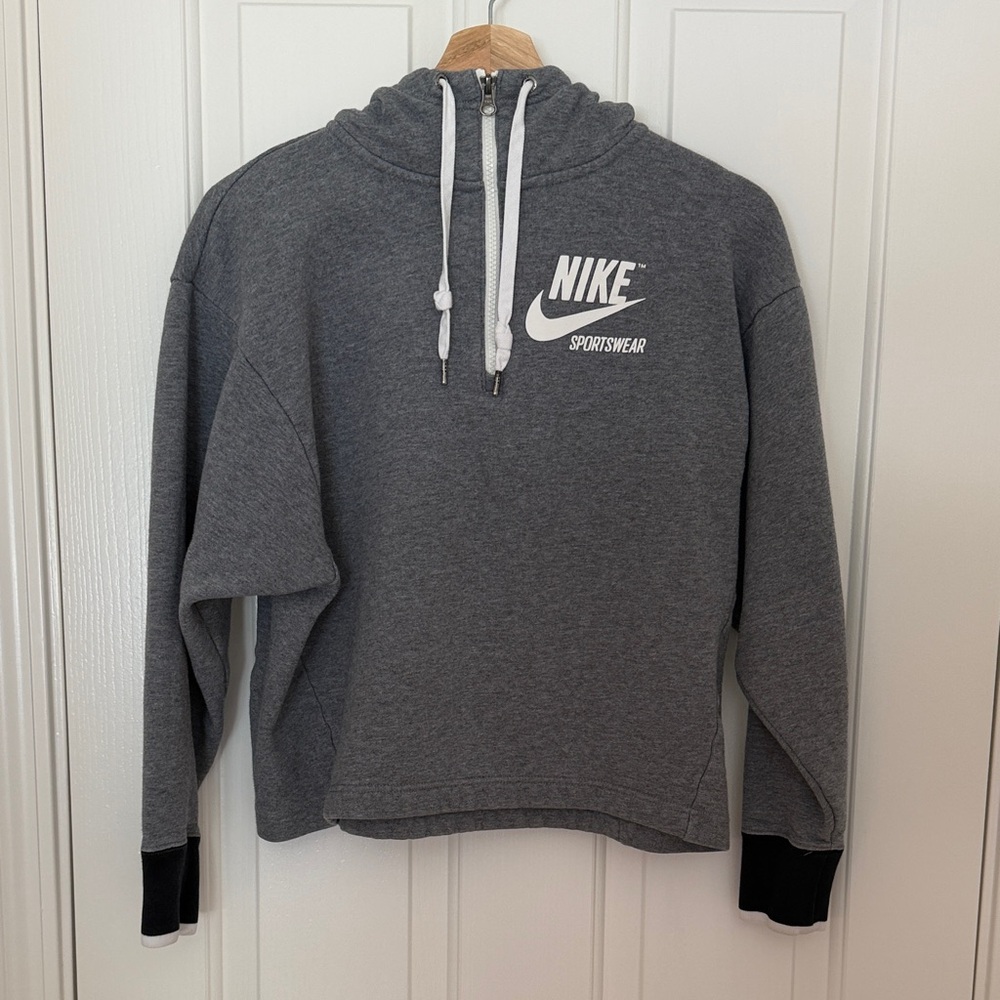 Nike Dark Gray Hoodie with White Swoosh